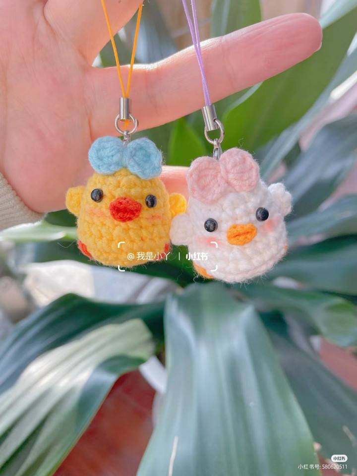 Cute Mini Chick and Duck Amigurumi Keychain Pattern
