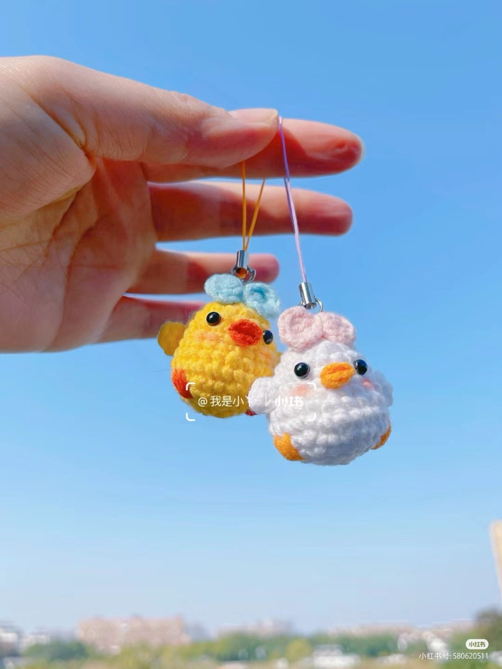 Cute Mini Chick and Duck Amigurumi Keychain Pattern