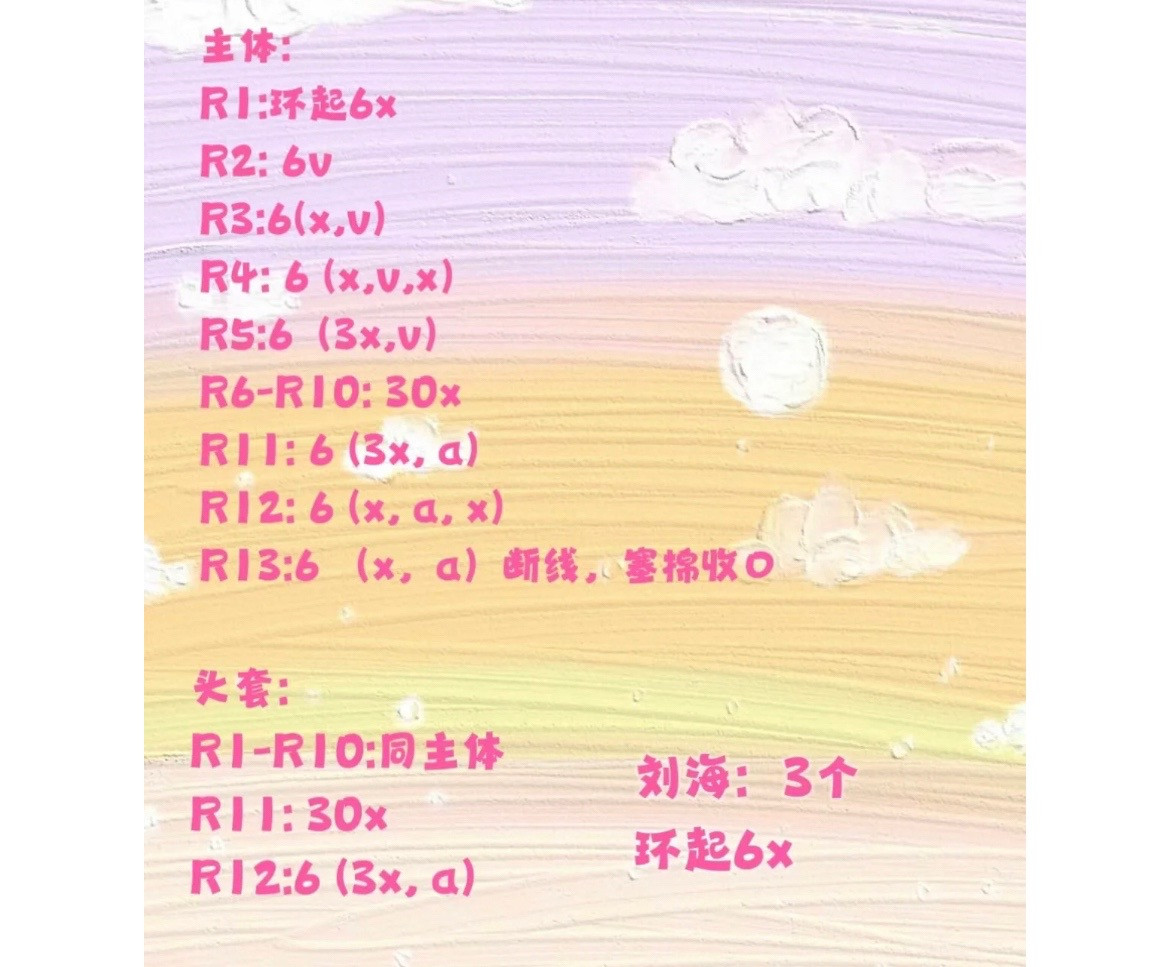 Cute Mini Coconut Mochi Amigurumi Crochet Pattern with Free Chart