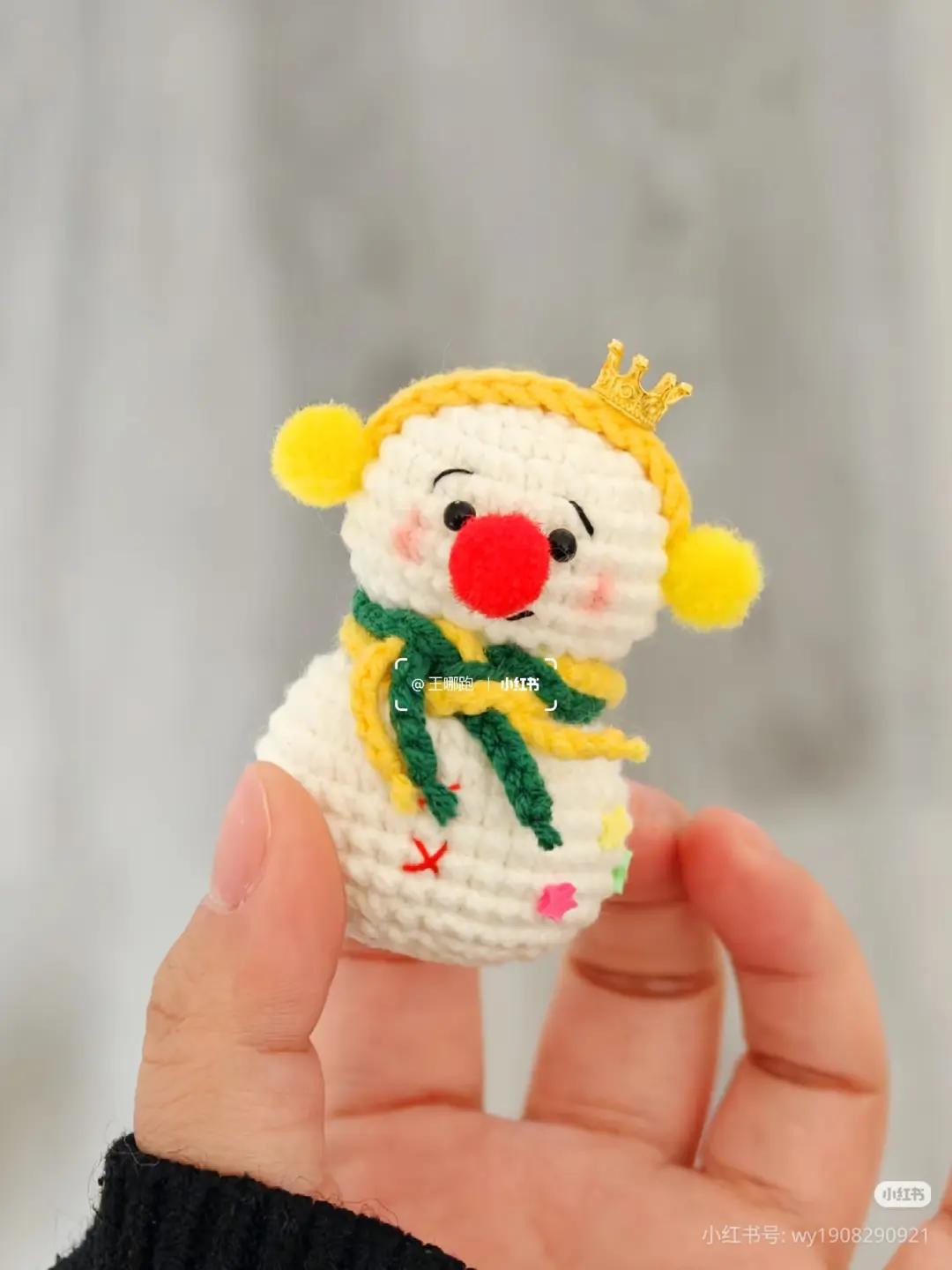 Cute Mini Crochet Snowman Doll with Yellow Hat and Scarf Tutorial