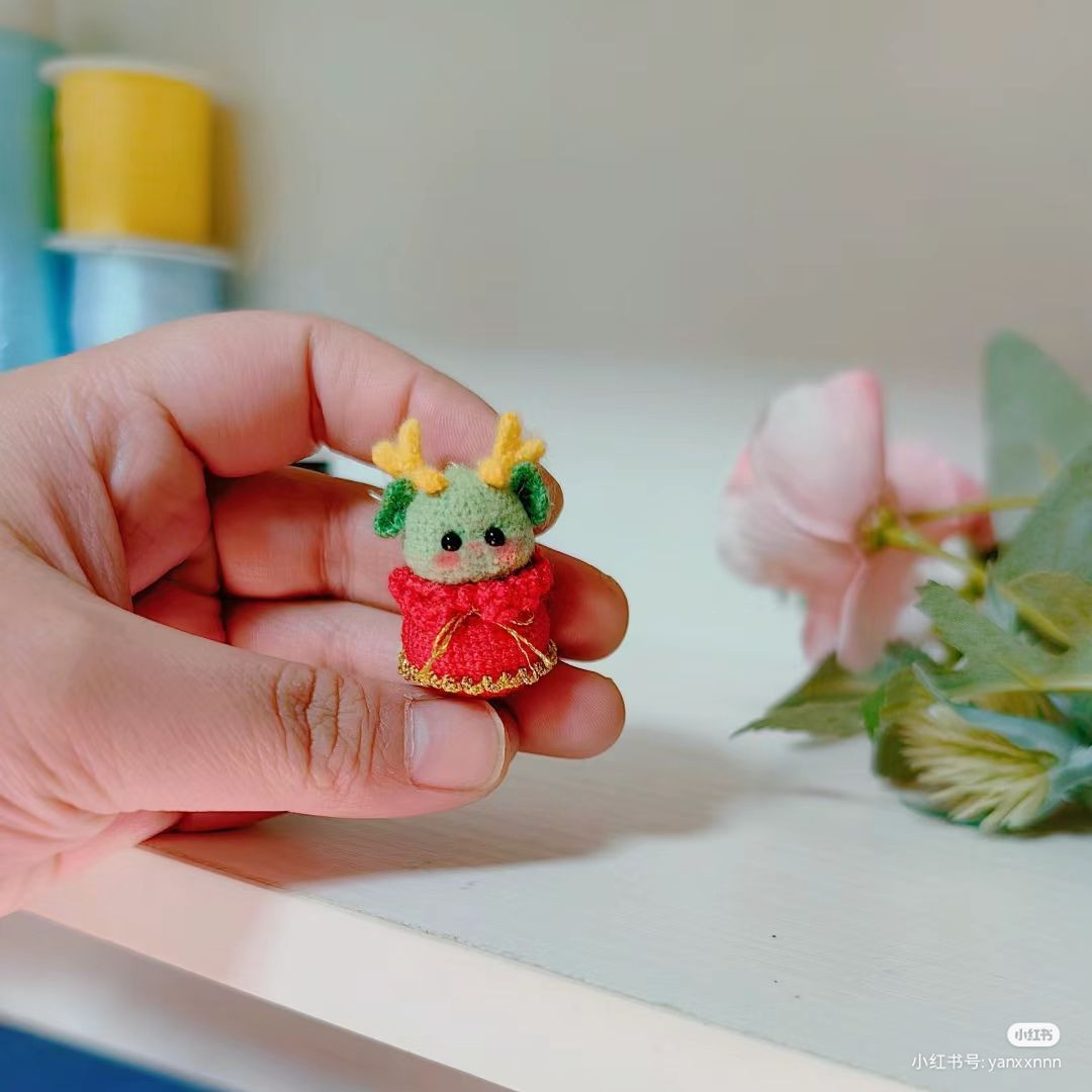 Cute Mini Dragon Crochet Pattern Chart for Year of the Dragon