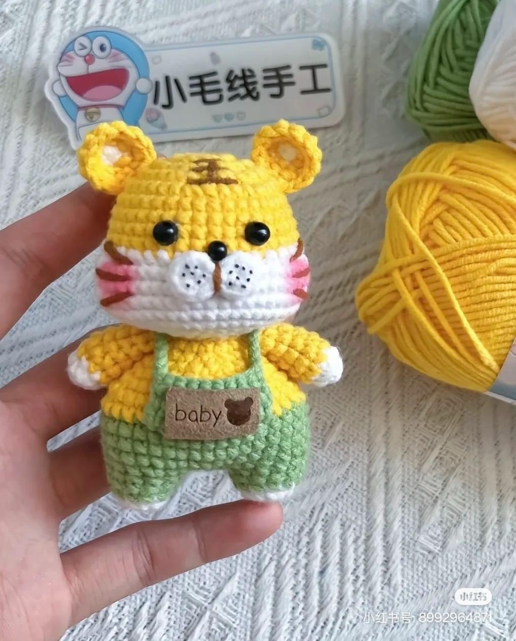 Cute Mini Tiger Amigurumi Crochet Pattern Chart
