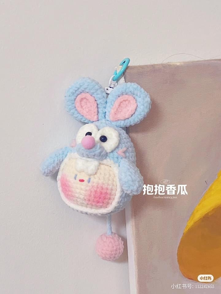 Cute Mochi Mouse and Rabbit Crochet Keychain Amigurumi Patterns