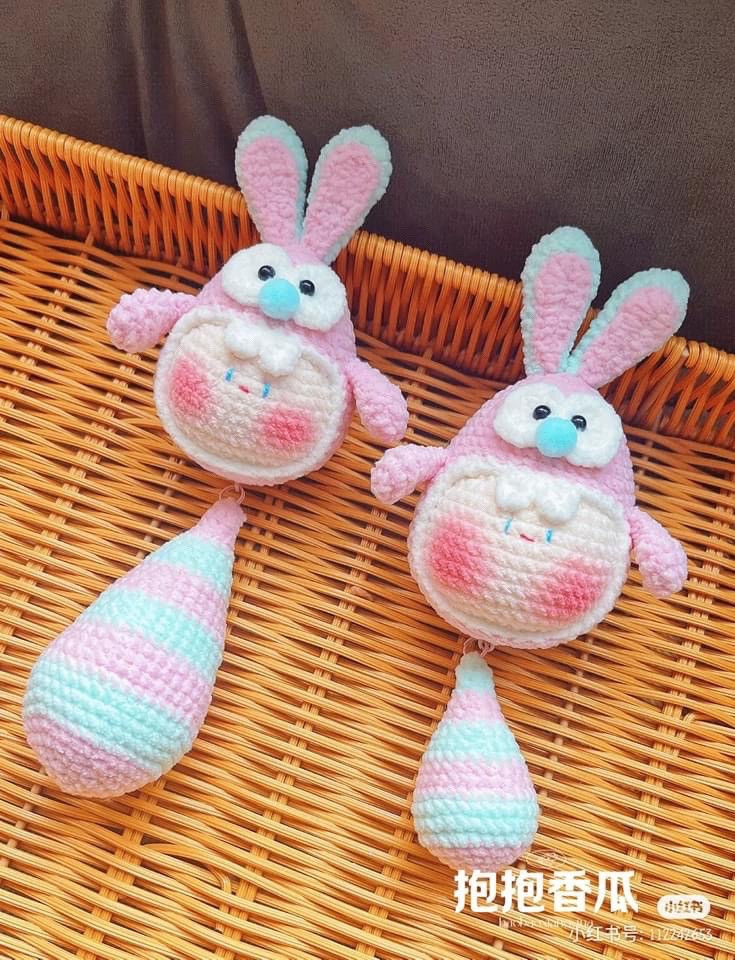 Cute Mochi Mouse and Rabbit Crochet Keychain Amigurumi Patterns
