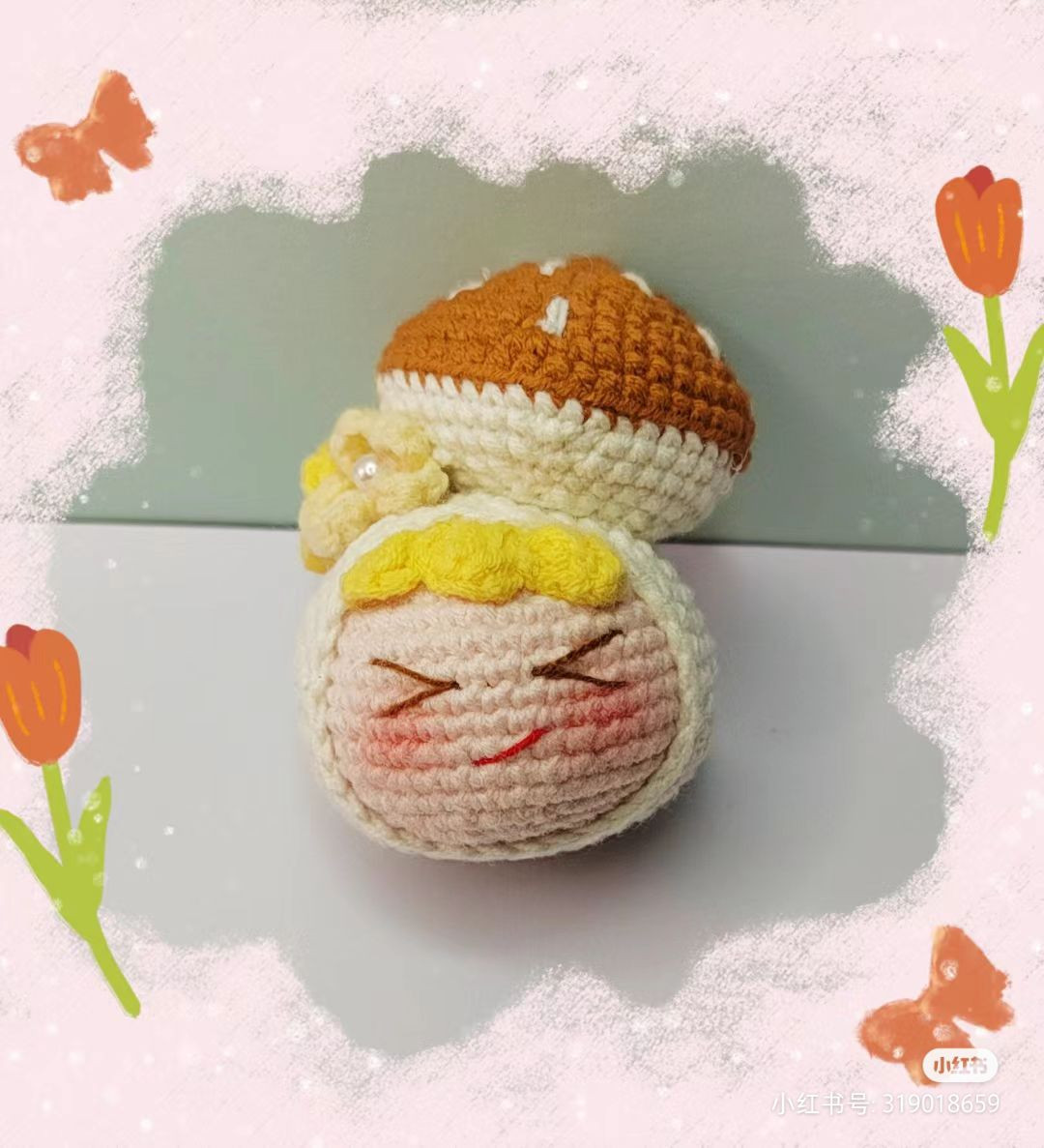 Cute Mushroom Amigurumi Doll Crochet Pattern
