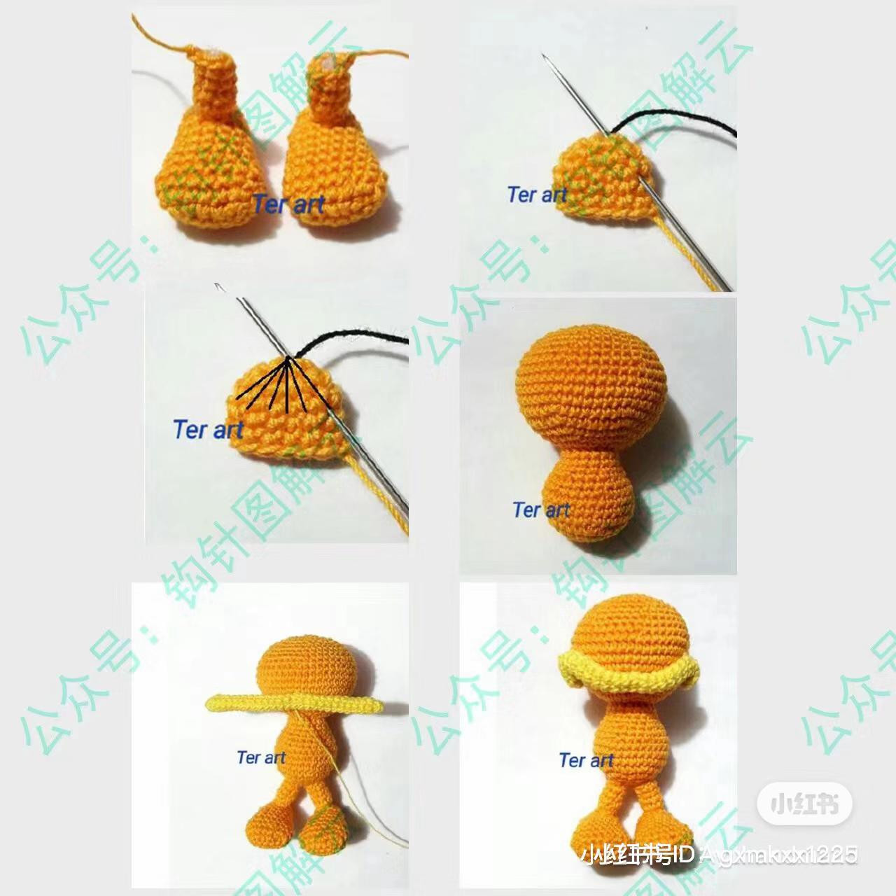 Cute Orange Garfield Cat Amigurumi Doll Crochet Pattern with Detailed Instructions