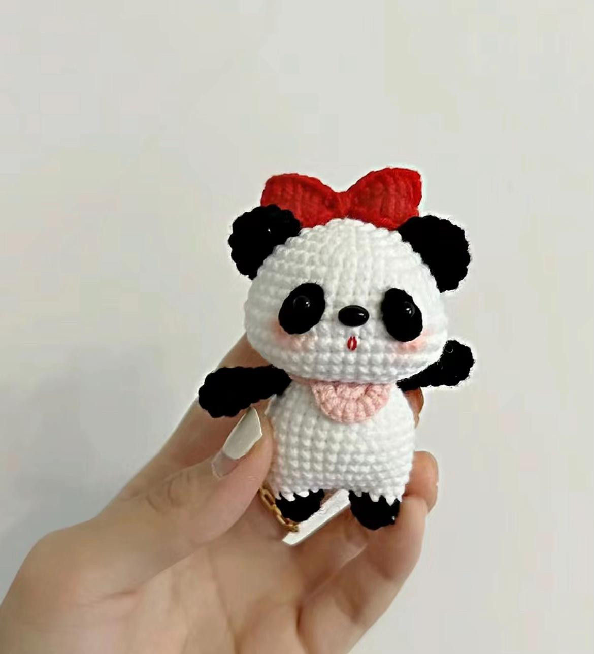 Cute Panda Amigurumi Doll with Hat and Bow Tie Crochet Pattern