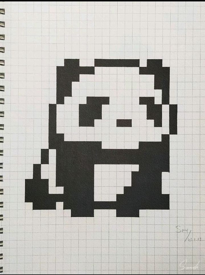 Cute Panda Pixel Art Chart Collection for Cross Stitch and Embroidery