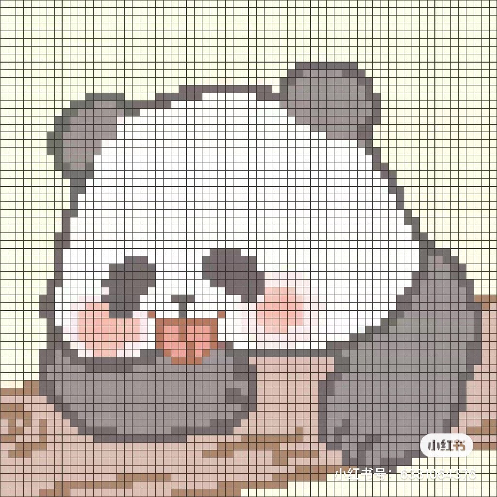 Cute Panda Pixel Chart for Crochet or Cross Stitch Patterns