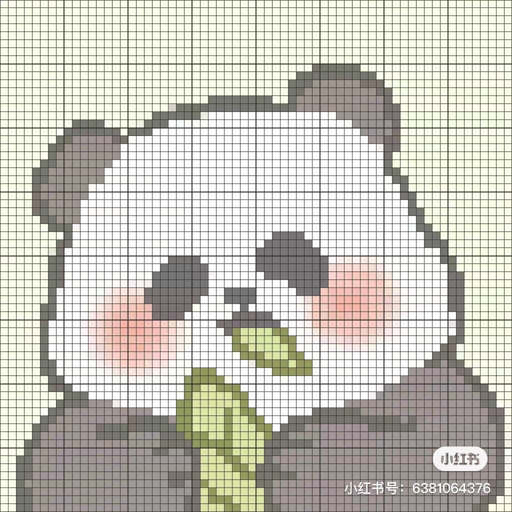 Cute Panda Pixel Chart for Crochet or Cross Stitch Patterns