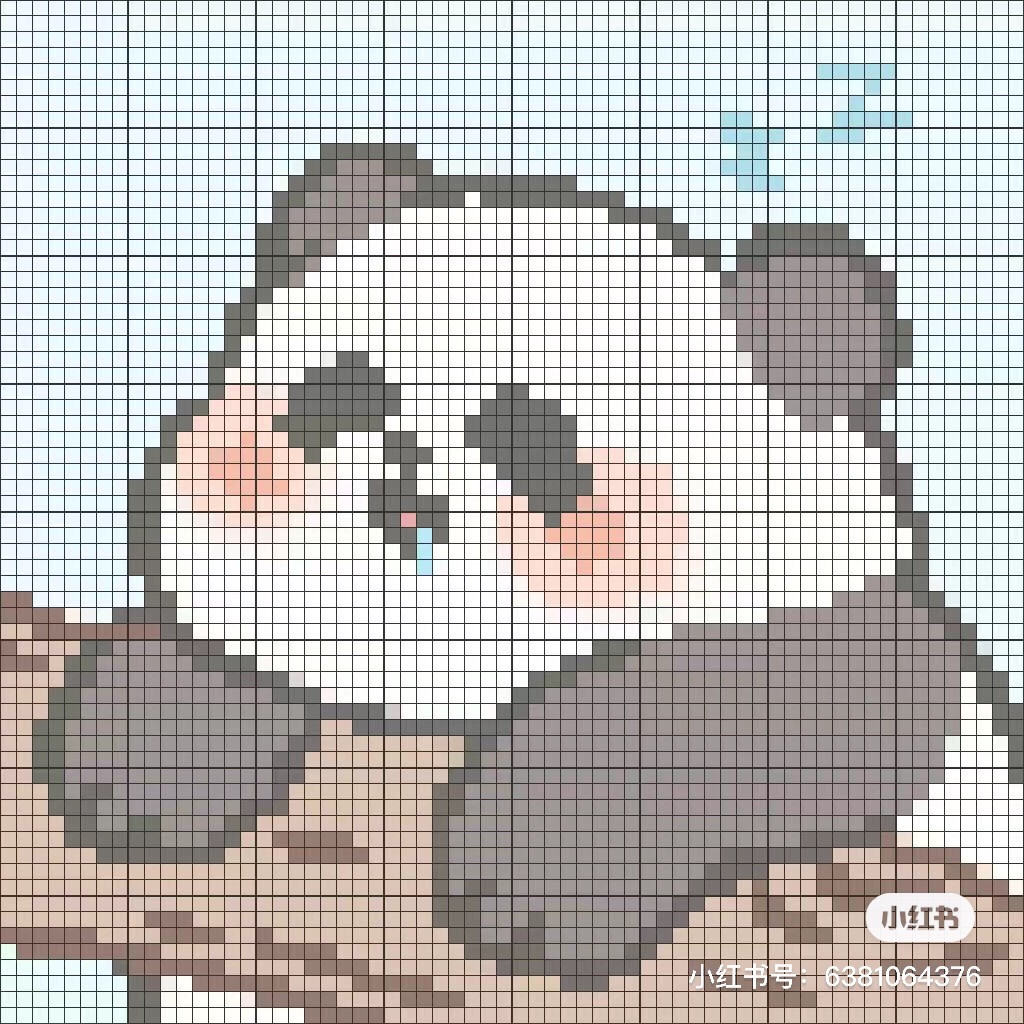 Cute Panda Pixel Chart for Crochet or Cross Stitch Patterns