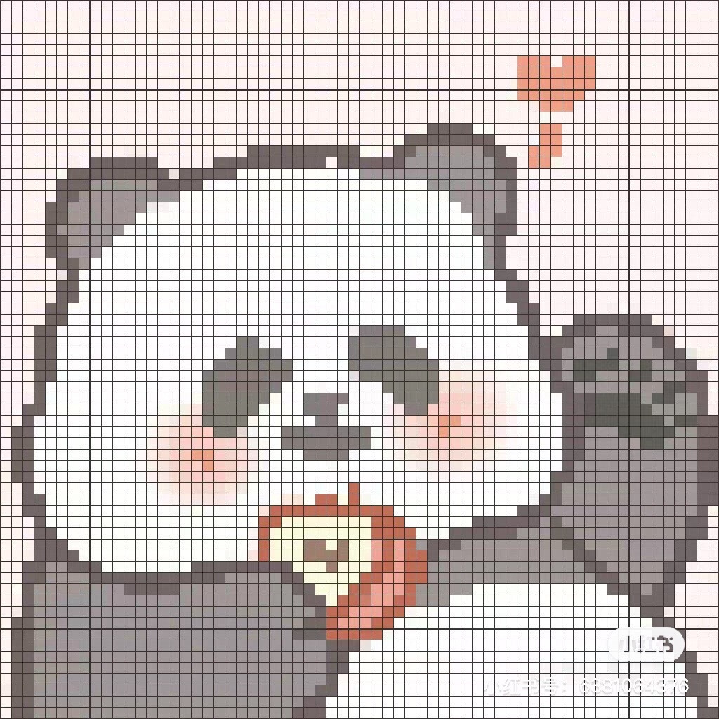 Cute Panda Pixel Chart for Crochet or Cross Stitch Patterns