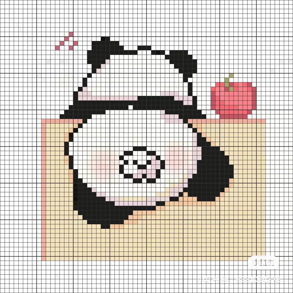 Cute Panda Pixel Chart for Crochet or Cross Stitch Patterns