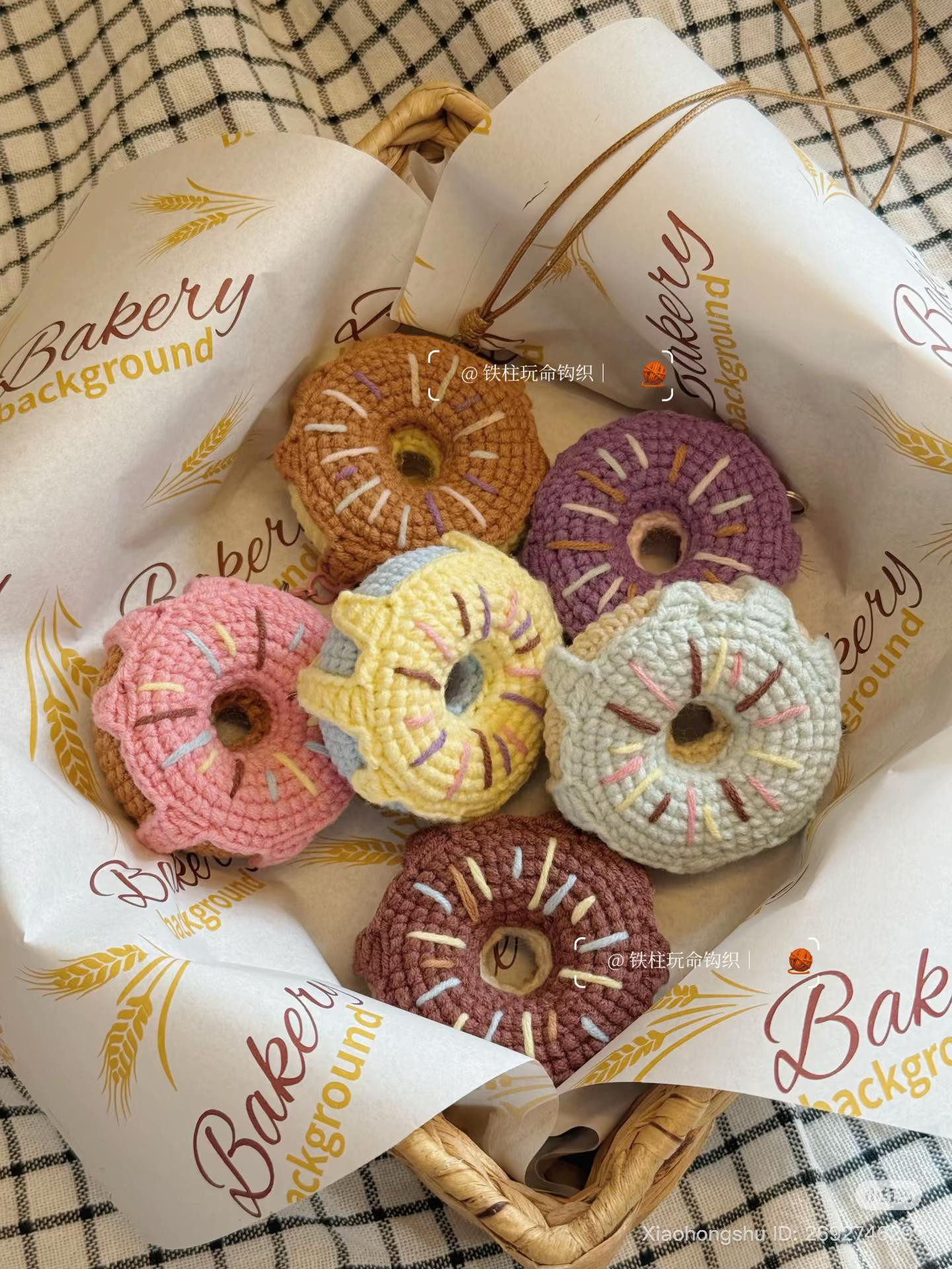 Cute Pastel Crochet Donut Keychains with Full Pattern Chart