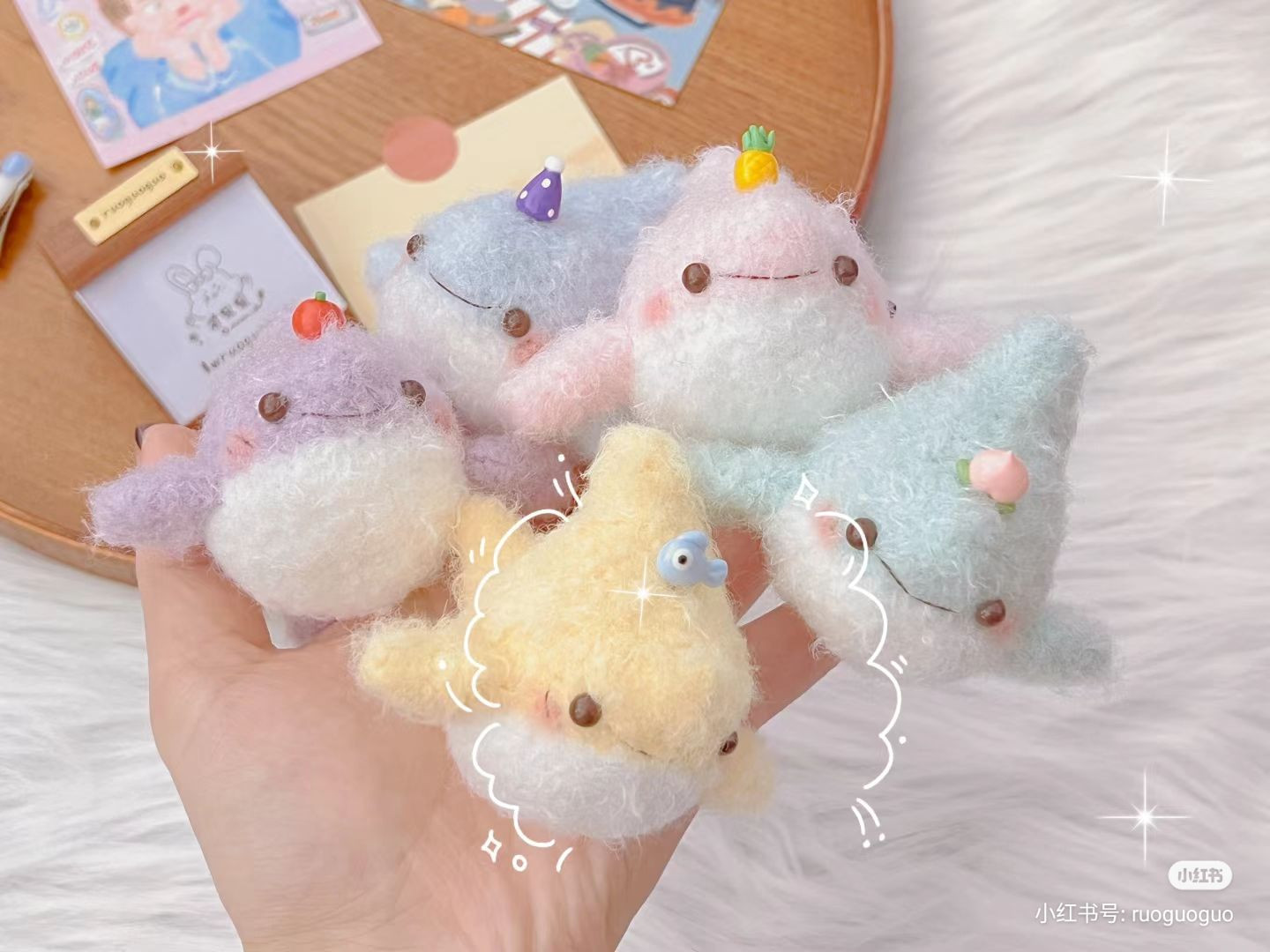 Cute Pastel Shark Amigurumi Crochet Pattern Chart