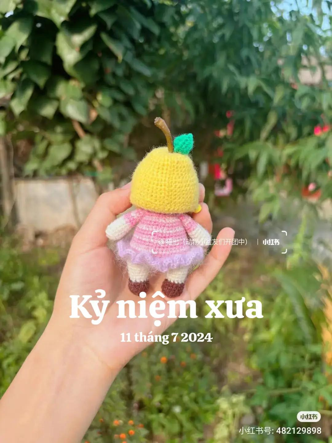 Cute Pear Rabbit Crochet Pattern with Pink Dress