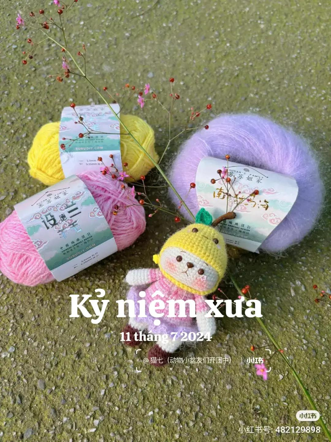 Cute Pear Rabbit Crochet Pattern with Pink Dress