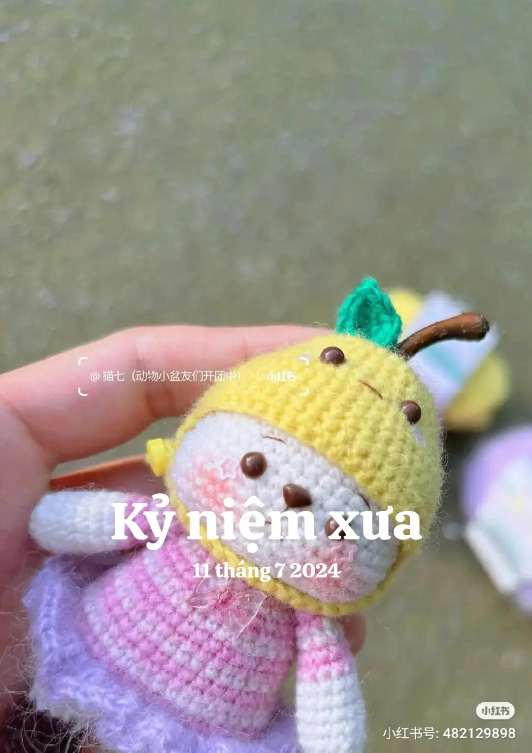 Cute Pear Rabbit Crochet Pattern with Pink Dress