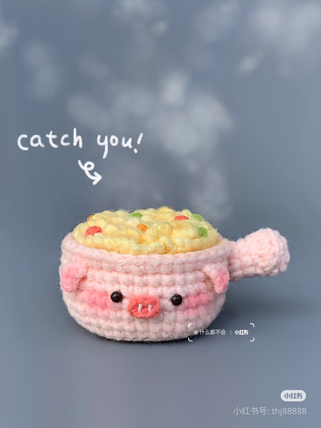 Cute Pig Fried Rice Bowl Crochet Pattern Chart