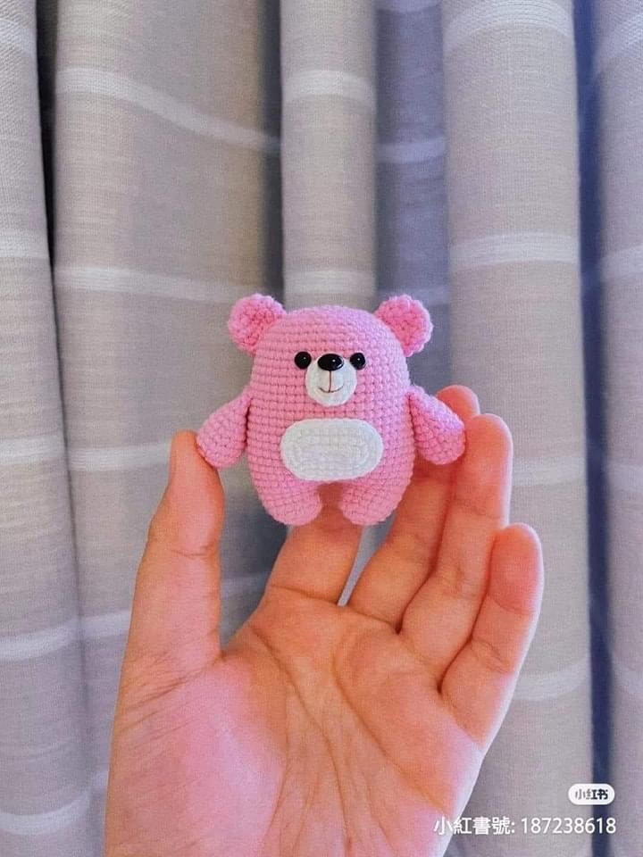 Cute Pink Amigurumi Bear Crochet Pattern Chart