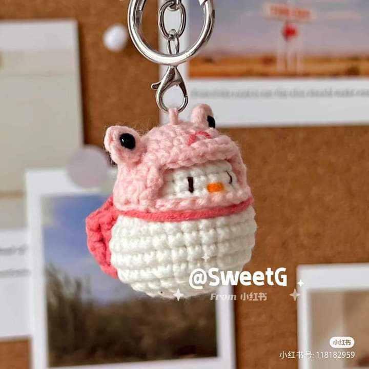Cute Pink Crochet Duck with Bucket Bag Pattern