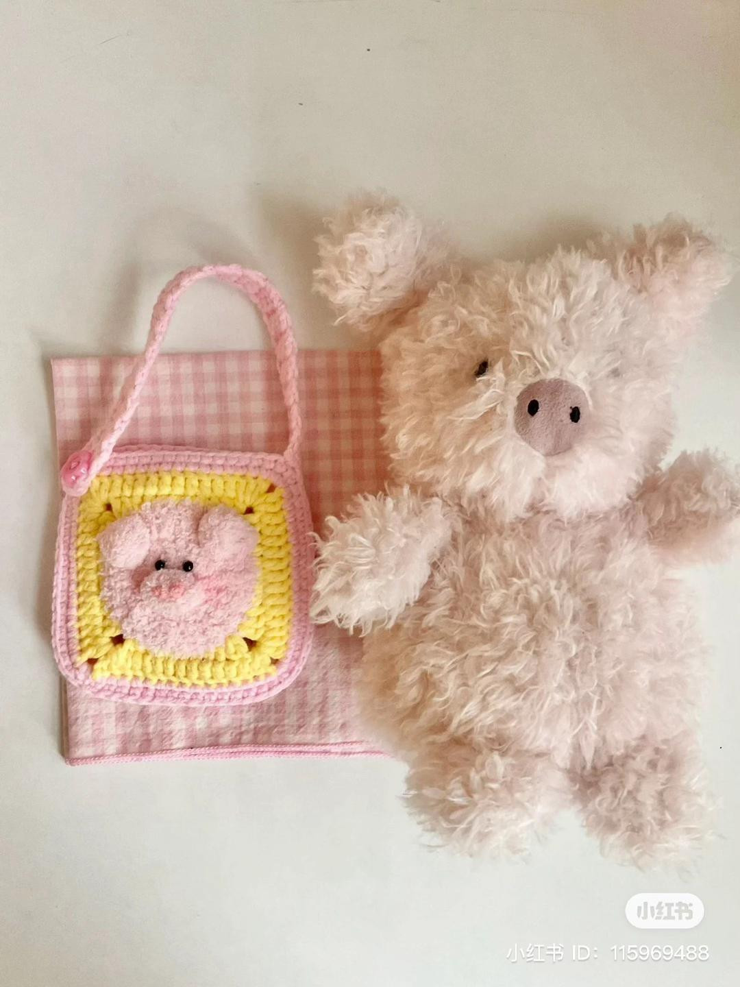 Cute Pink Pig Crochet Bag Pattern Chart Tutorial