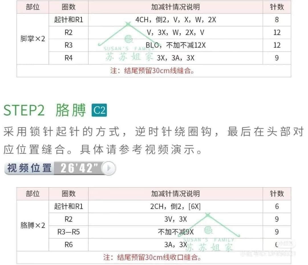 Cute Pink Rabbit Amigurumi Crochet Pattern Chart