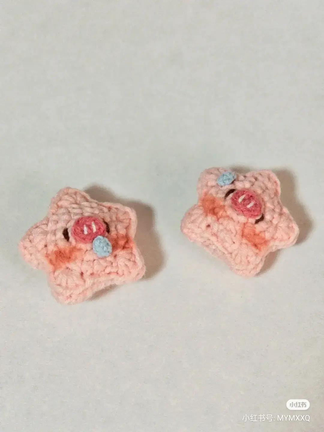 Cute Pink Star Pig Amigurumi Crochet Pattern with Chart Instructions