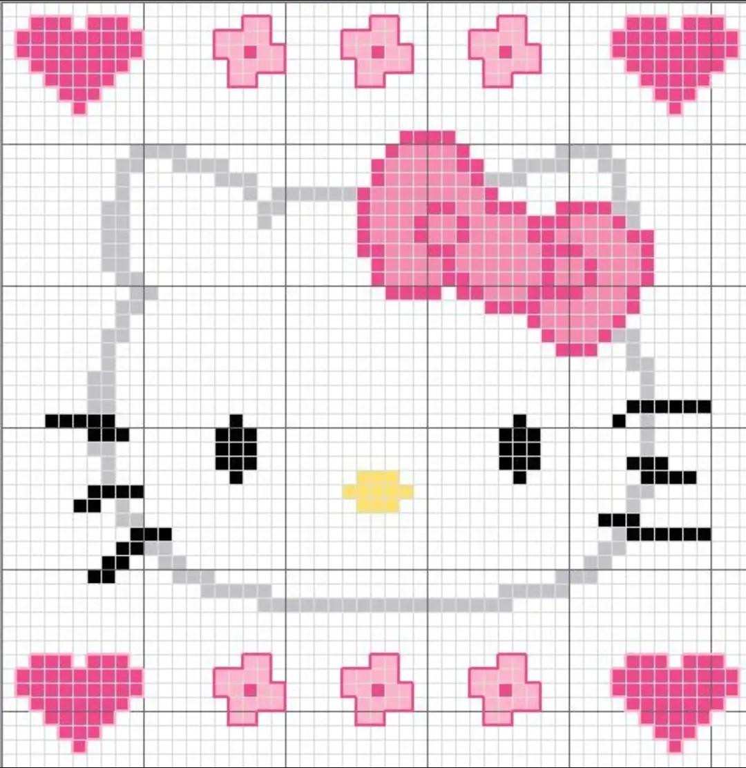 Cute Pixel Crochet Patterns: Bear, Cat, and Flower Wall Hangings with Charts