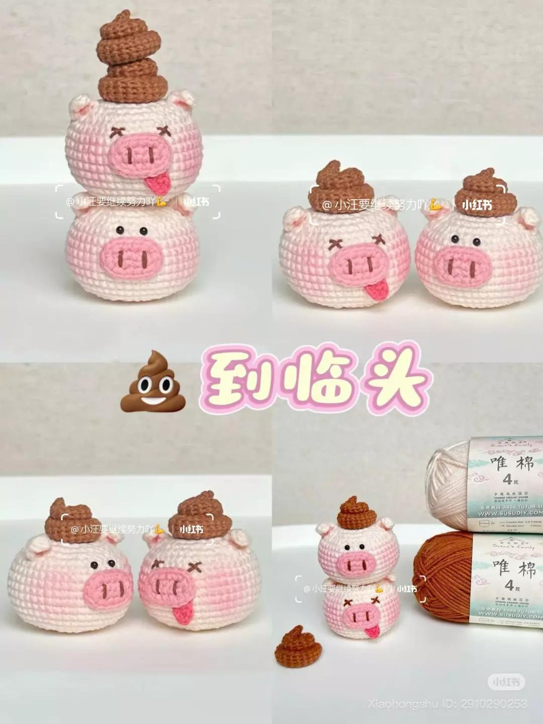 Cute Poop Pig Amigurumi Crochet Pattern Chart