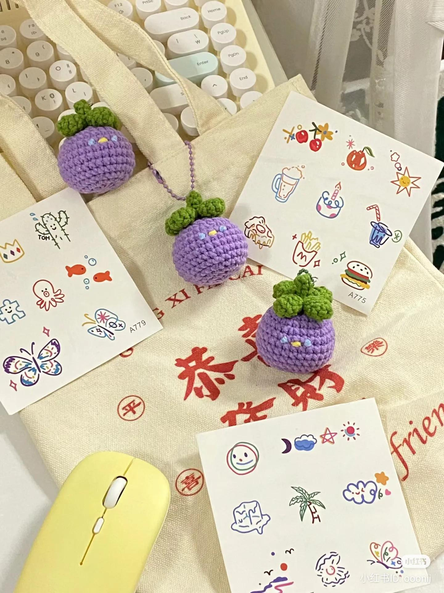 Cute Purple Crochet Eggplant Amigurumi with Chart Pattern