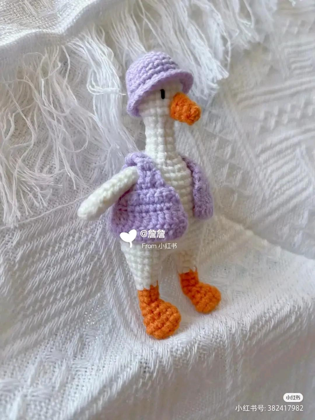 Cute Purple Goose Amigurumi Crochet Pattern