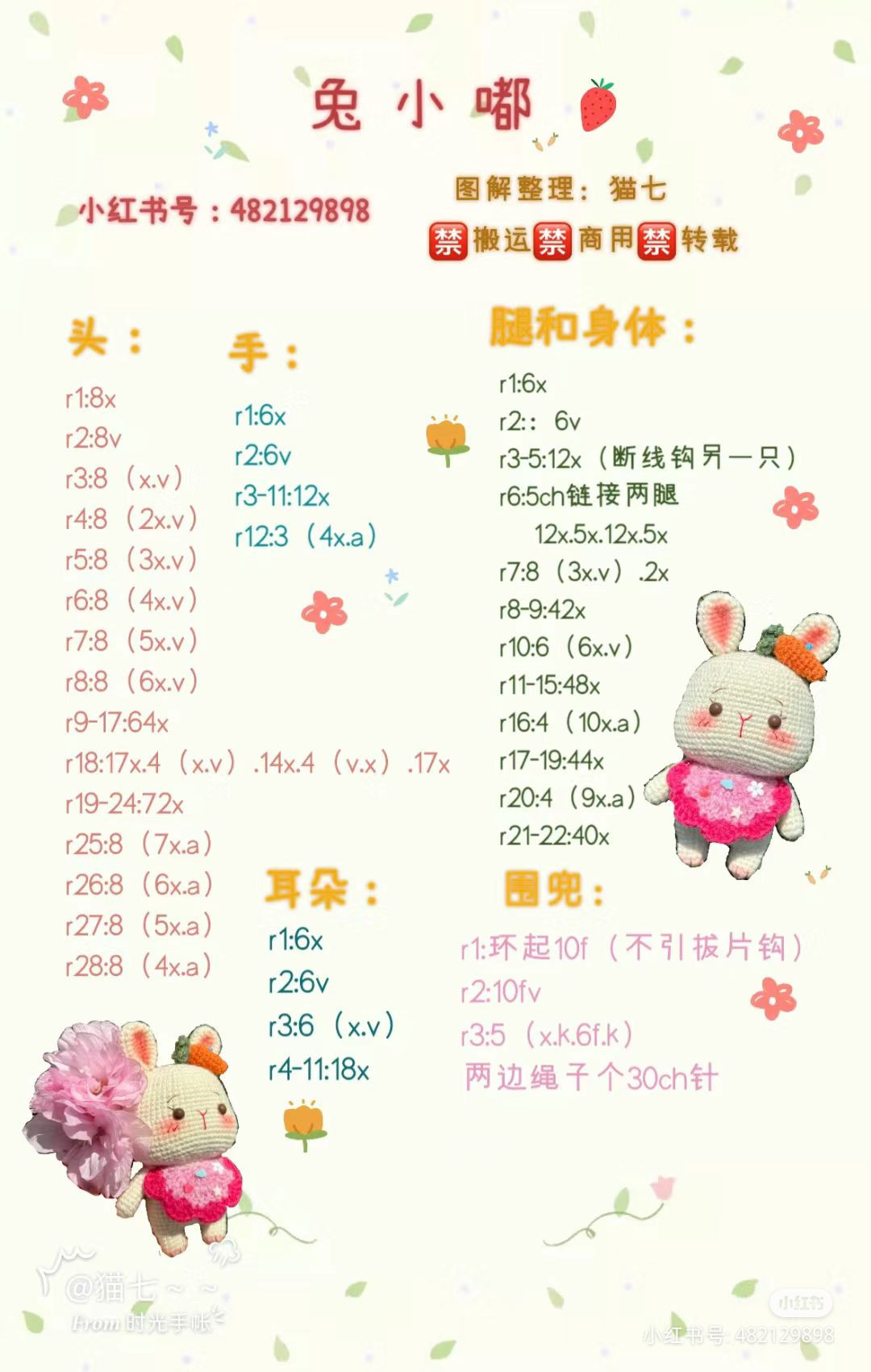 Cute Rabbit Amigurumi Crochet Pattern with Carrot