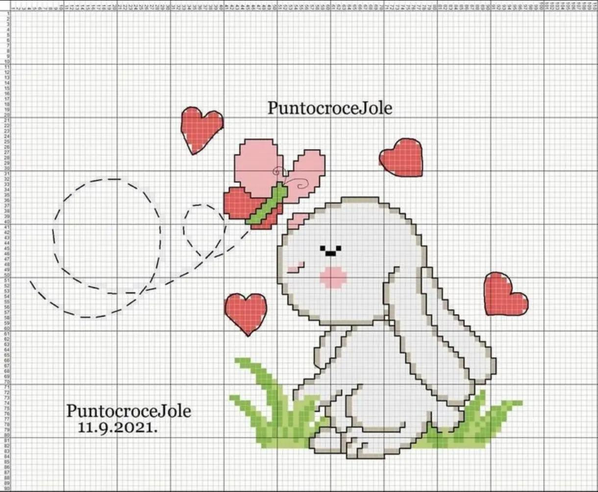 Cute Rabbit and Bear Pixel Chart Patterns for Cross Stitch or Perler Beads