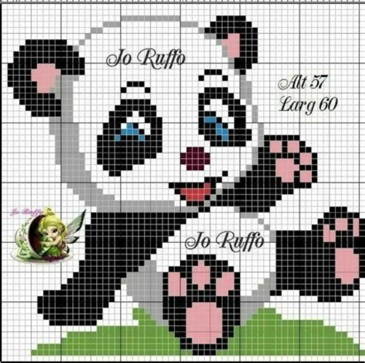 Cute Rabbit and Bear Pixel Chart Patterns for Cross Stitch or Perler Beads