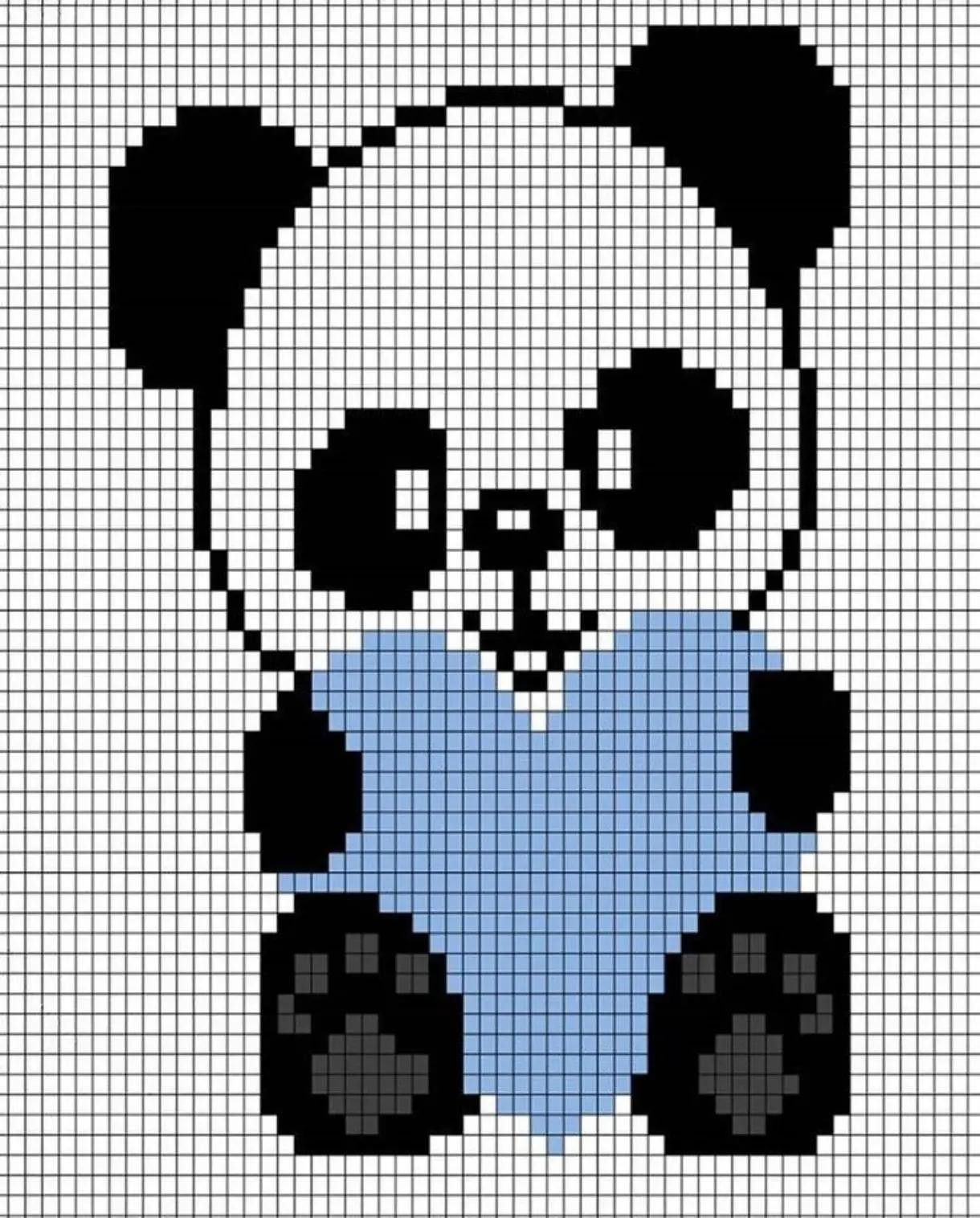 Cute Rabbit and Bear Pixel Chart Patterns for Cross Stitch or Perler Beads