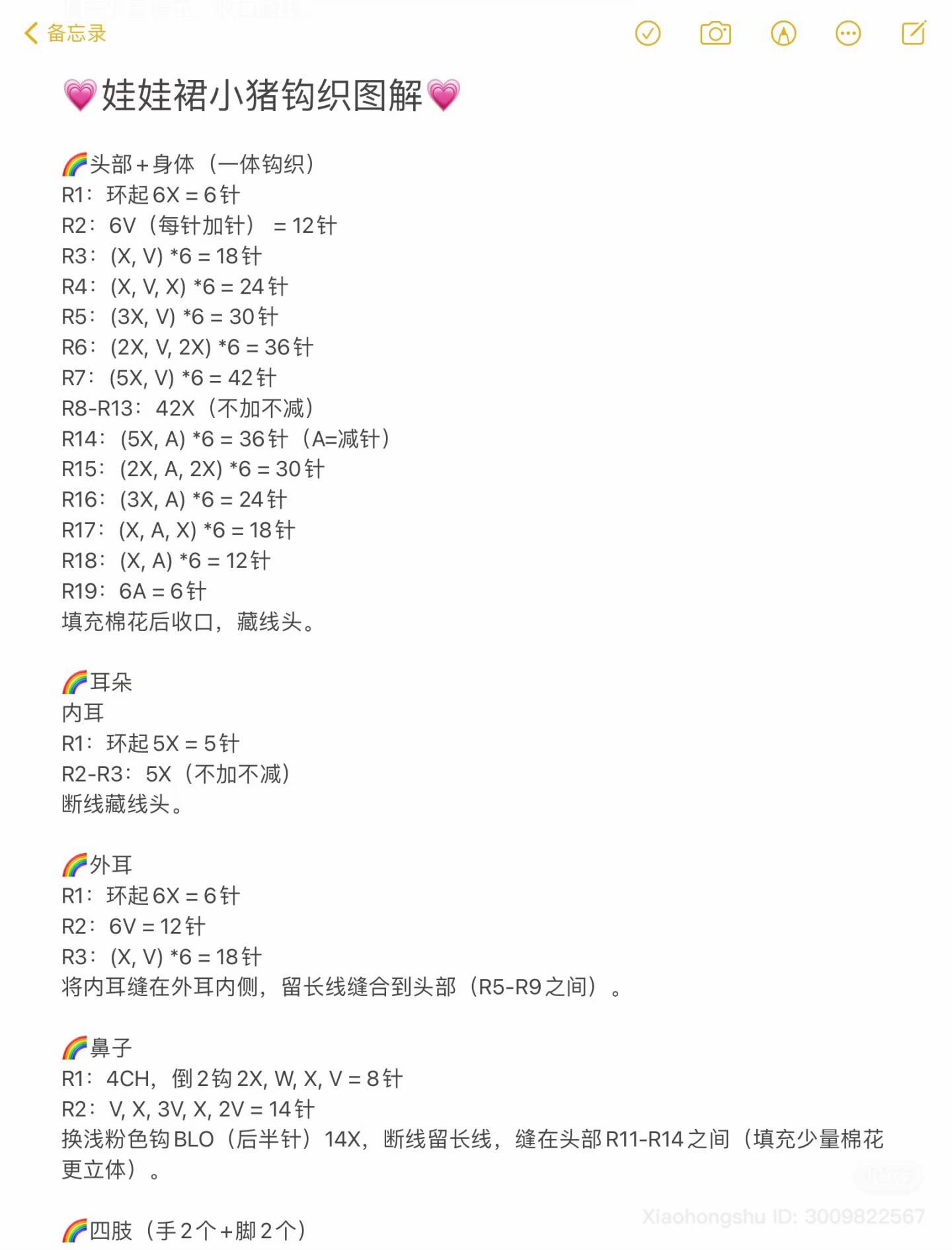 Cute Rainbow Pig Amigurumi Doll Crochet Pattern