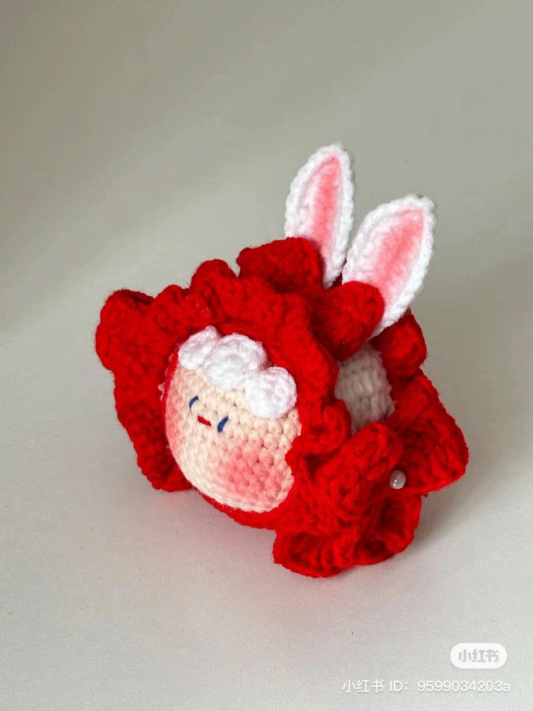 Cute Red Bow Bunny Headband Crochet Pattern