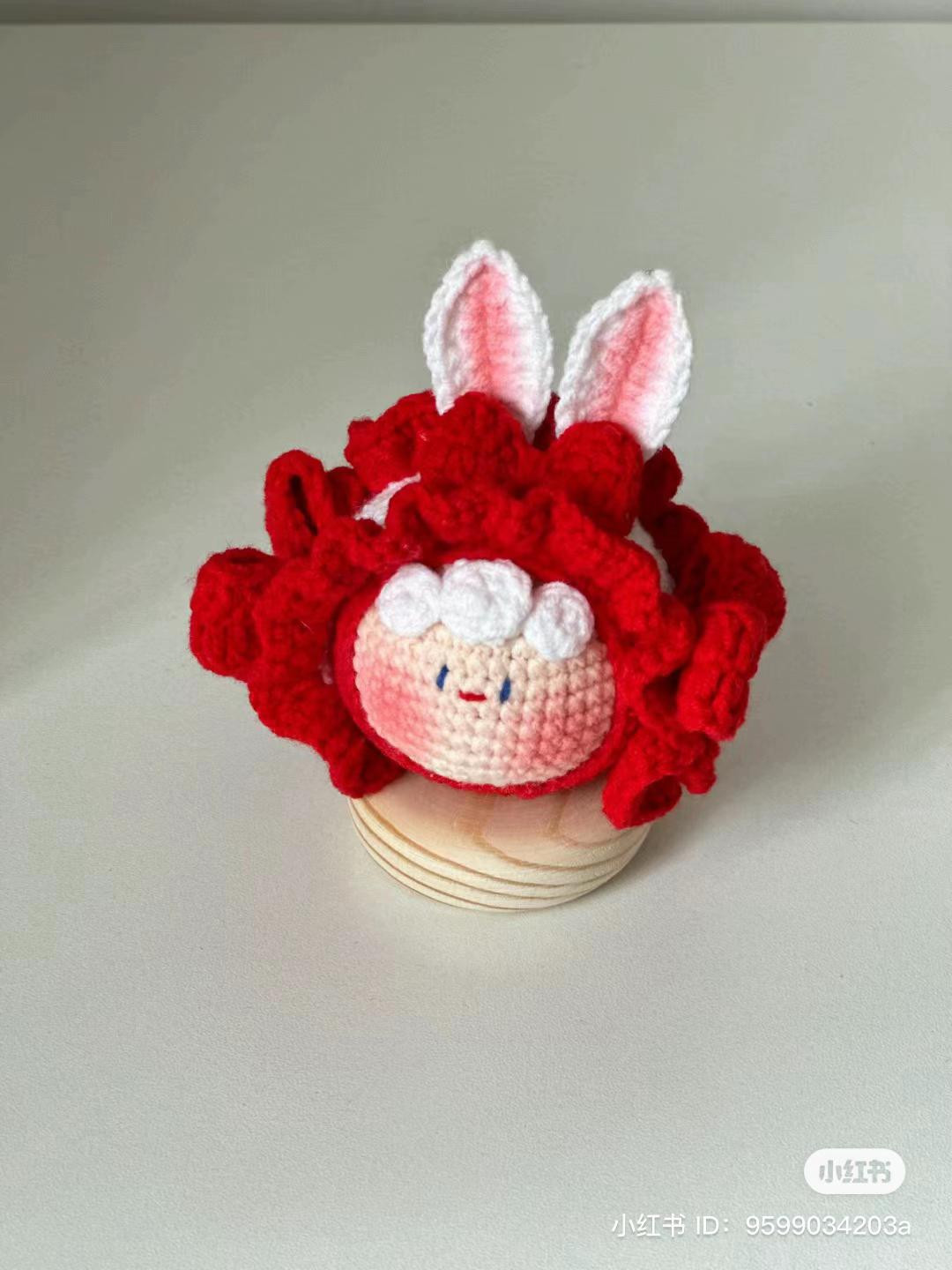 Cute Red Bow Bunny Headband Crochet Pattern