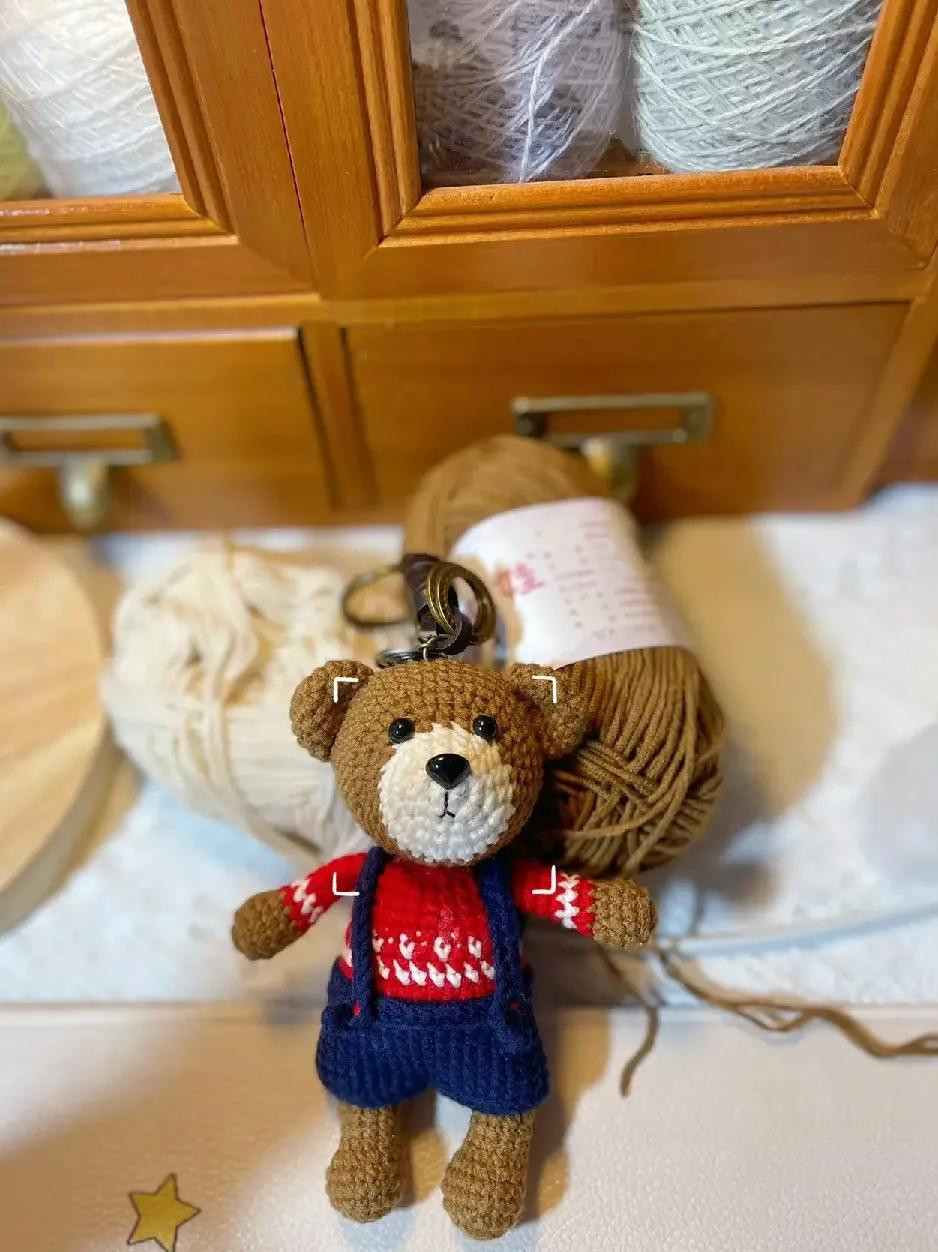 Cute Retro Crochet Bear Keychain Pattern Chart