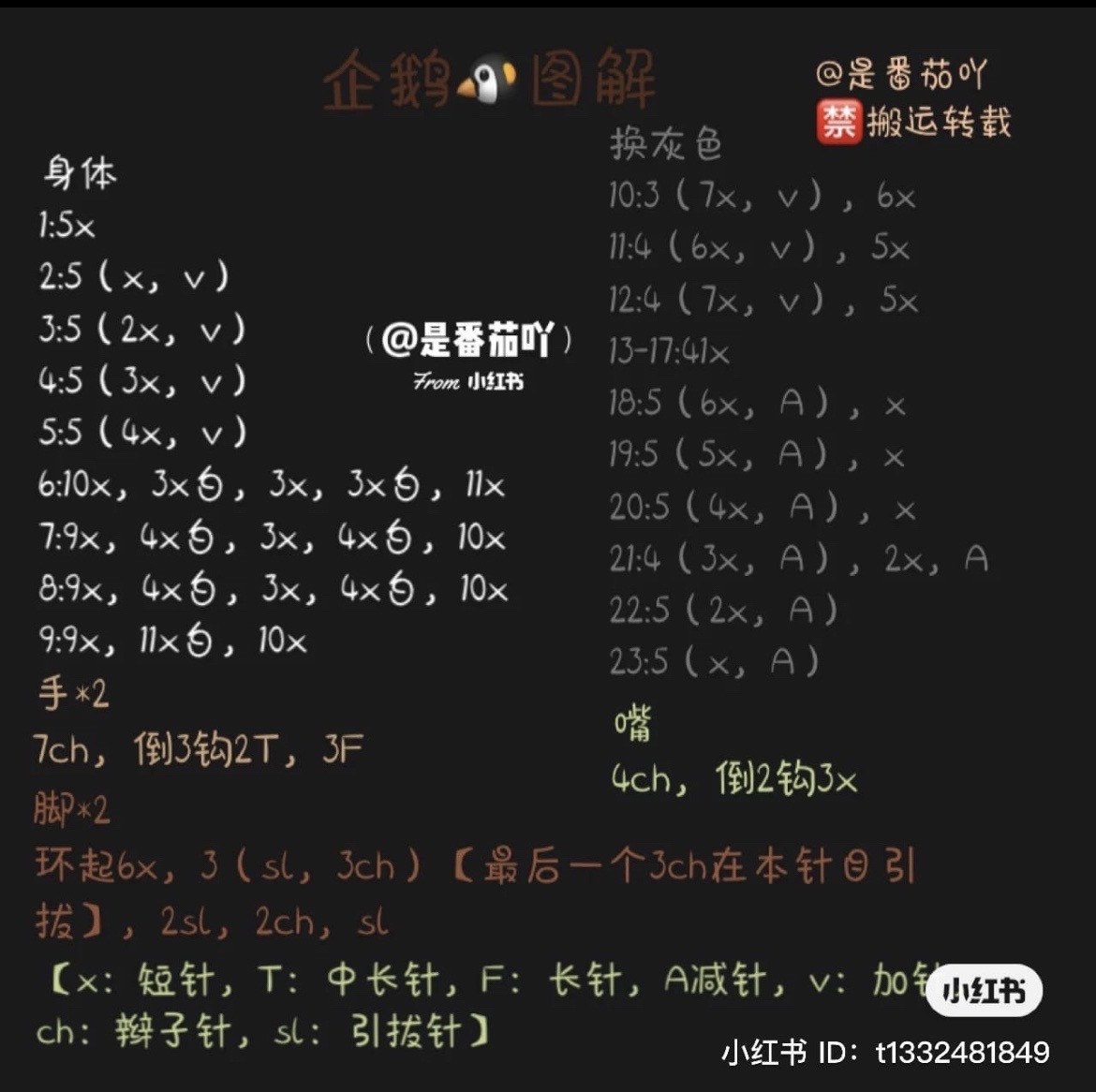Cute Round Penguin Amigurumi Crochet Pattern Chart