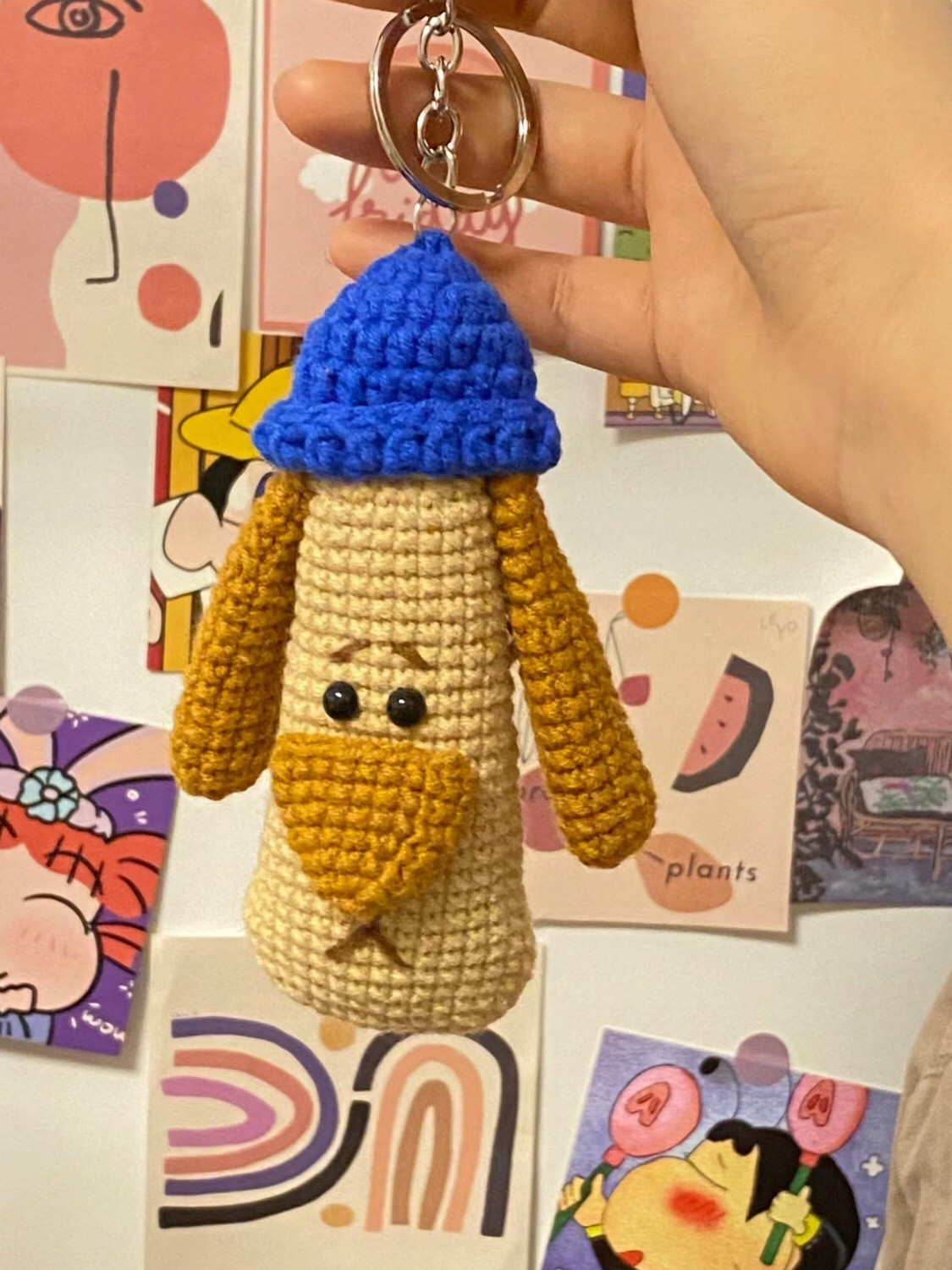 Cute Sad Dog Crochet Keychain Pattern