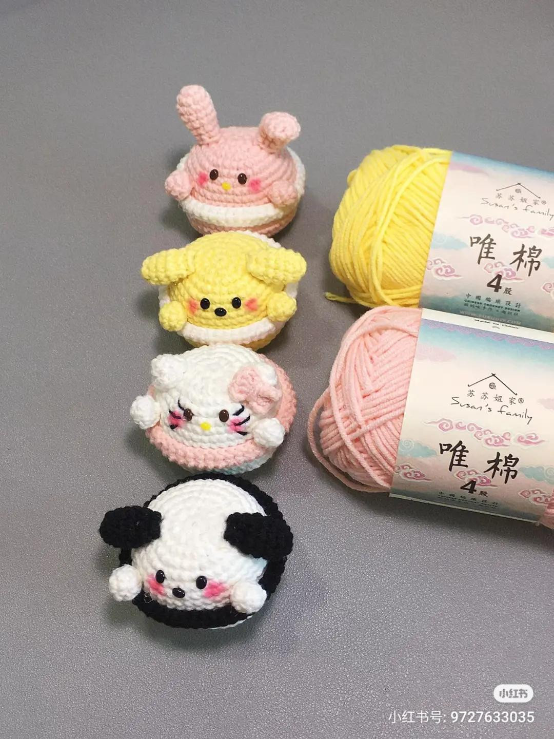 Cute Sanrio Characters Amigurumi Cupcake Pattern: My Melody, Pompompurin, Hello Kitty & Pochacco with Chart