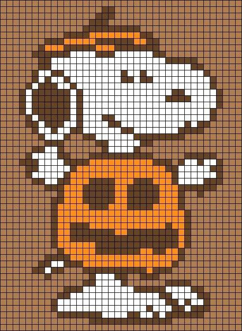 Cute Snoopy Pixel Chart Patterns for Crochet Tapestry and Cross Stitch