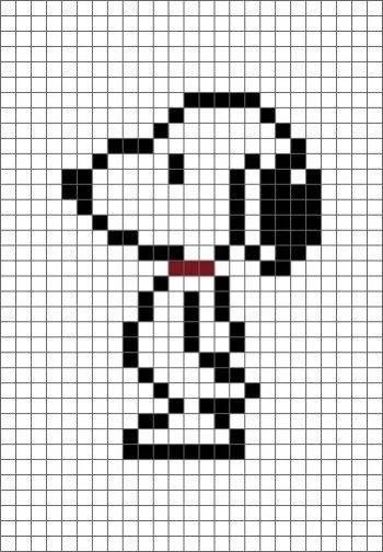 Cute Snoopy Pixel Chart Patterns for Crochet Tapestry and Cross Stitch