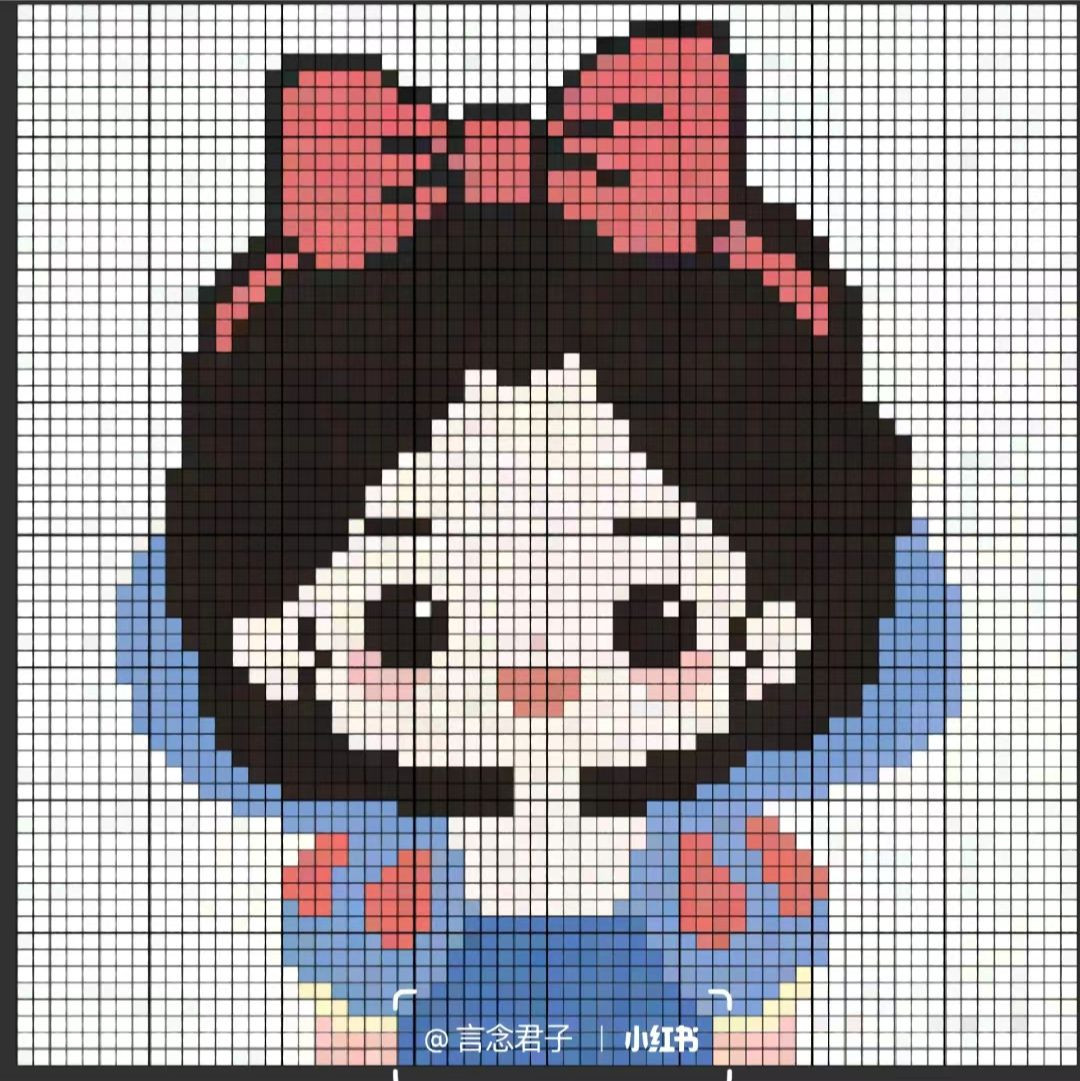 Cute Snow White Crochet Tote Bag Pattern with Pixel Chart and Pink Yarn Design
