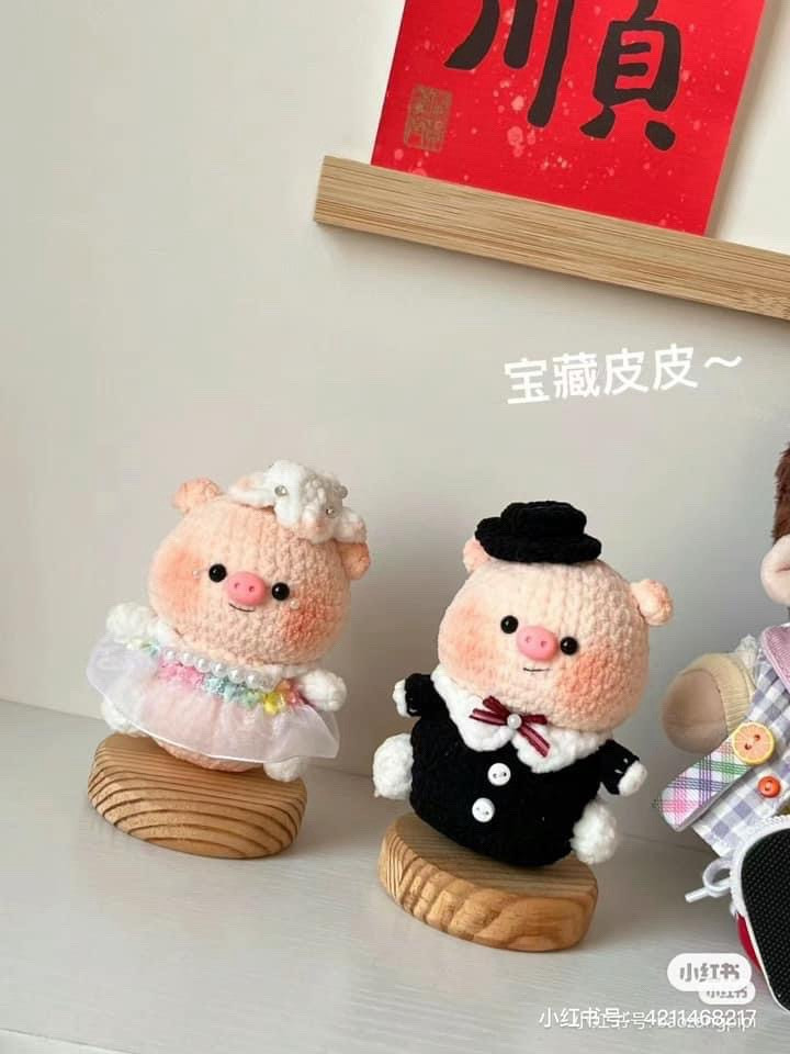 Cute Wedding Pig Couple Crochet Pattern Chart