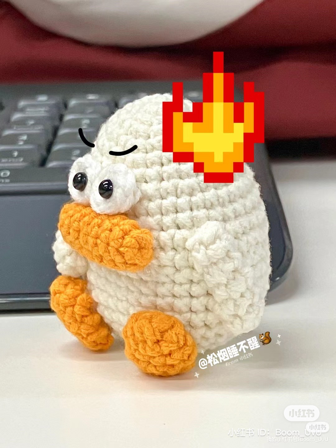Cute White and Orange Duck Amigurumi Crochet Pattern Chart