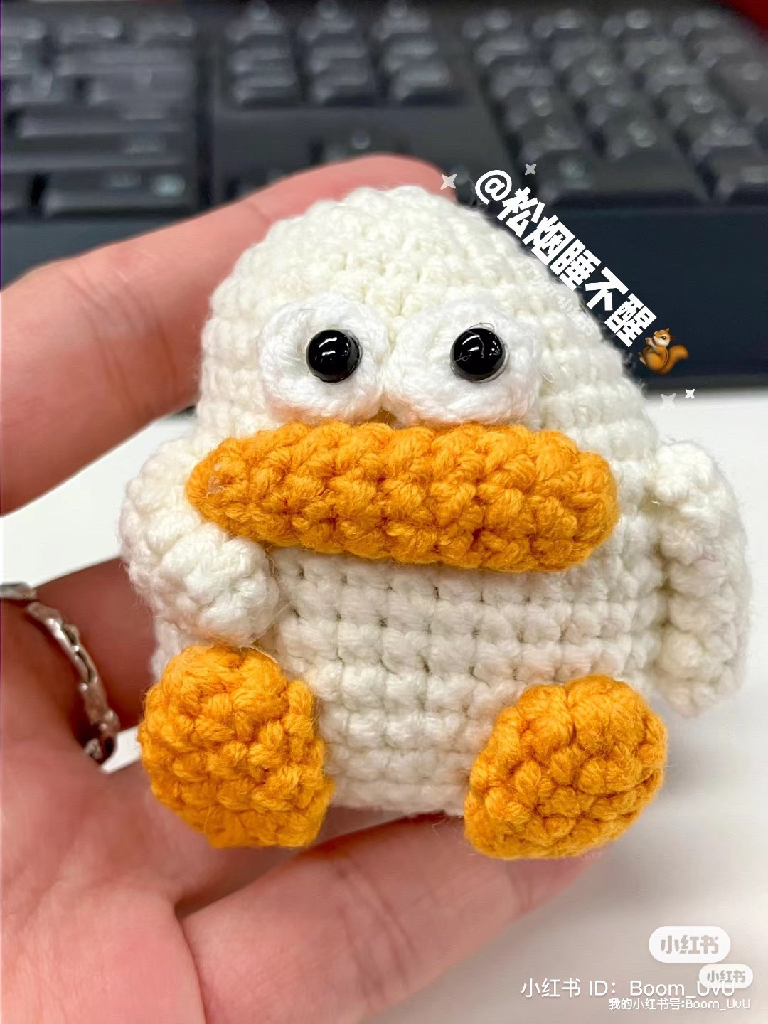Cute White and Orange Duck Amigurumi Crochet Pattern Chart