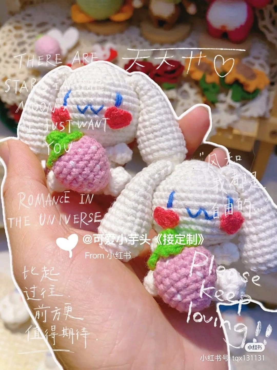 Cute White Bunny Amigurumi Crochet Pattern Chart